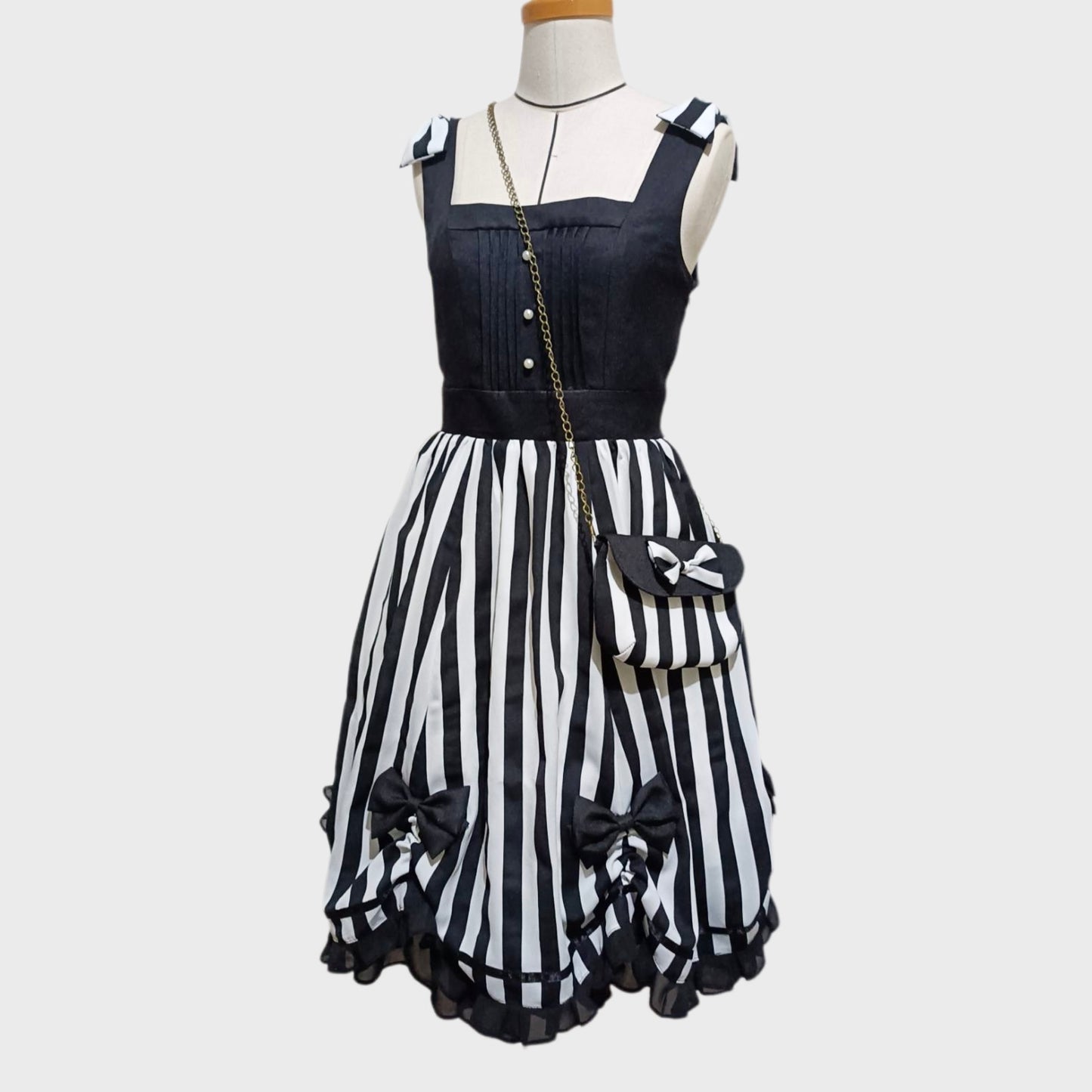 Black and White Striped JSK