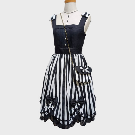Black and White Striped JSK