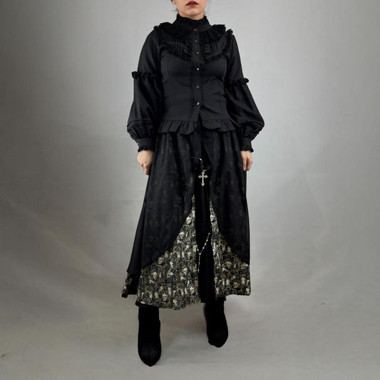 Gothic Cross Layered Skirt