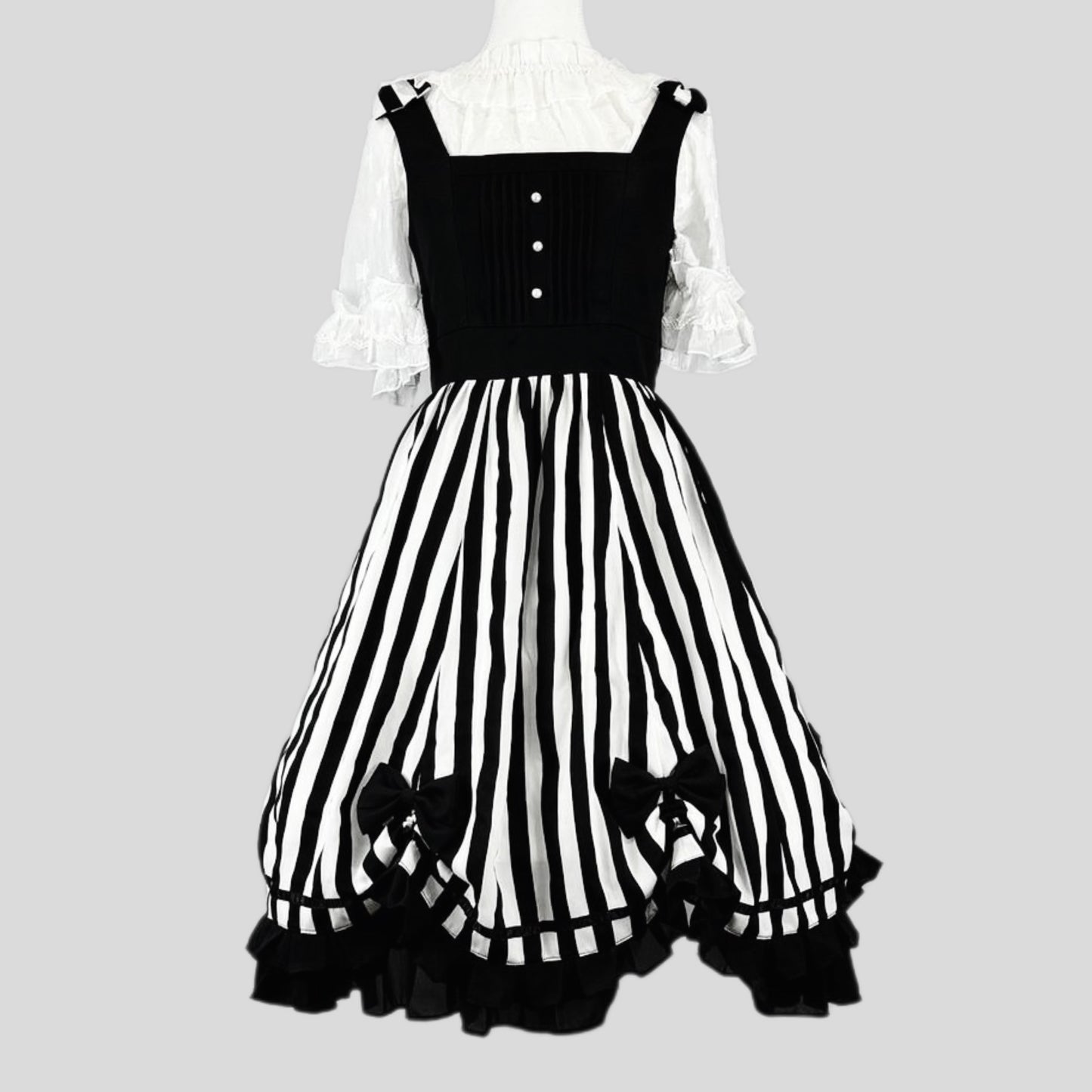 Black and White Striped JSK