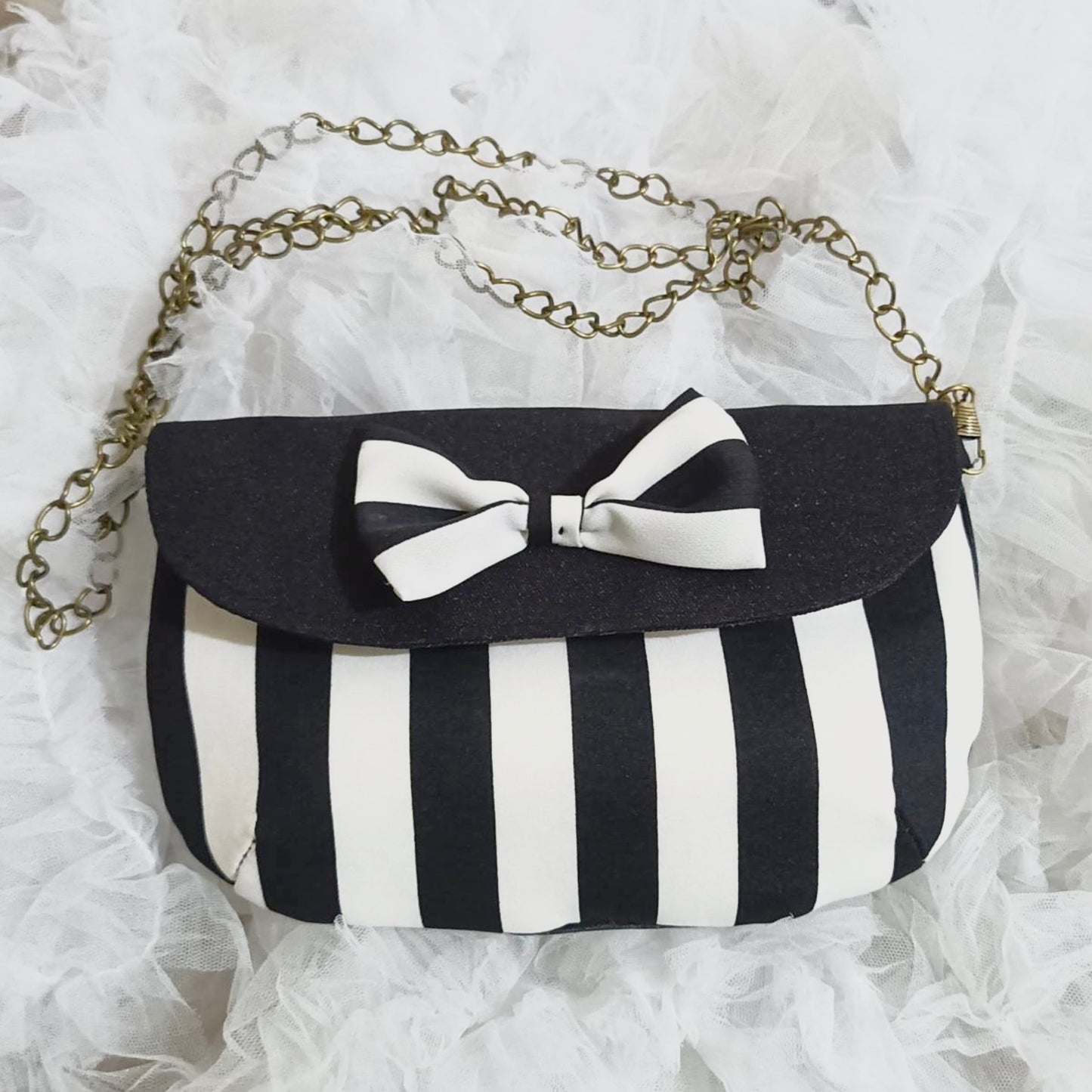 Black and White Striped JSK