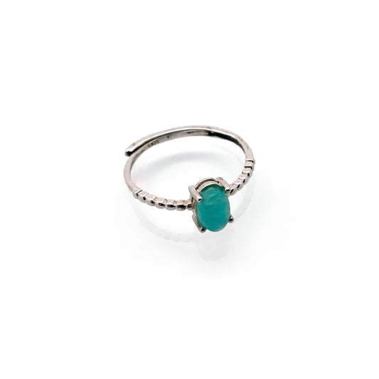 Amazonite Adjustable Thin Ring | Simple Style