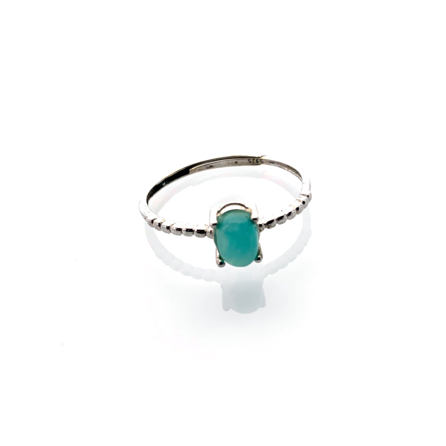 Amazonite Adjustable Thin Ring | Simple Style