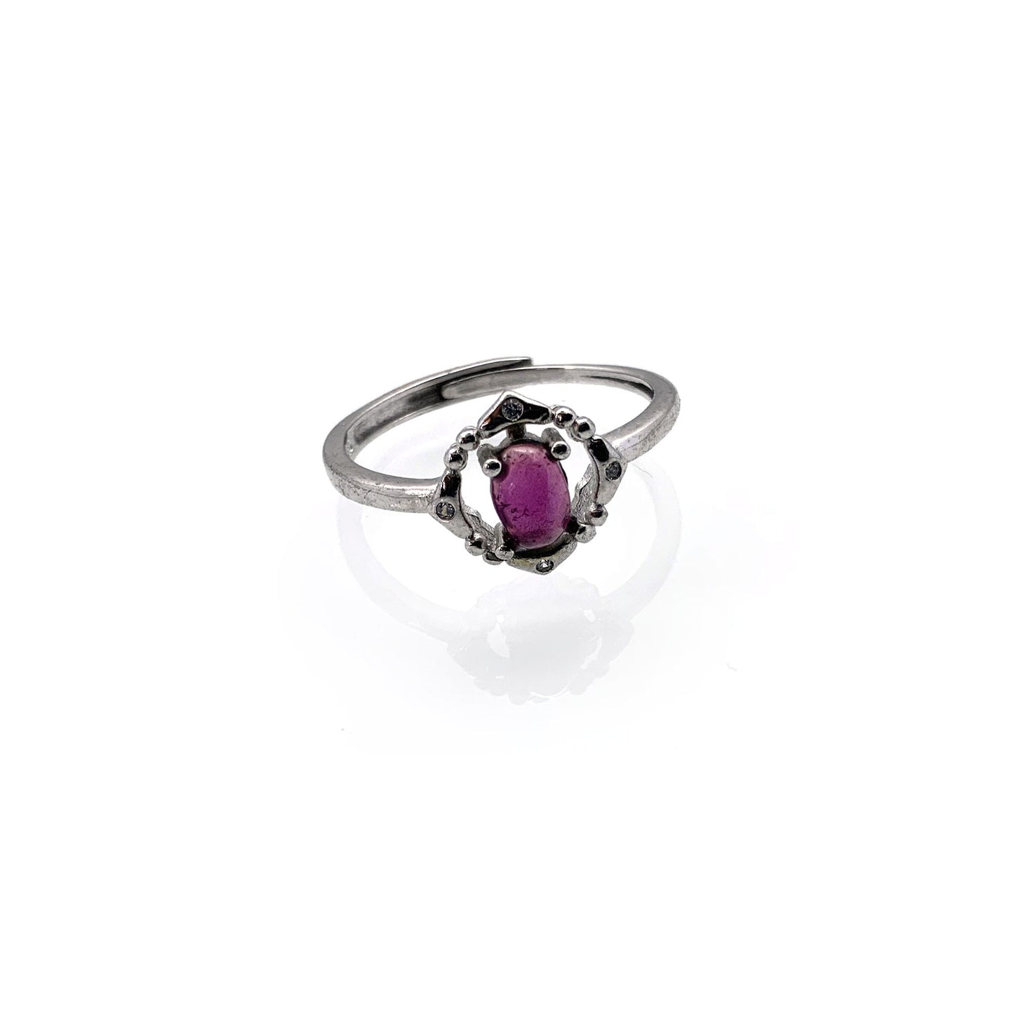 Garnet Adjustable Thin Ring - 2 Styles